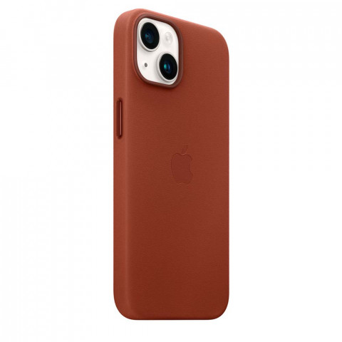 Кожаный чехол Leather Case with MagSafe для iPhone 14 Umber